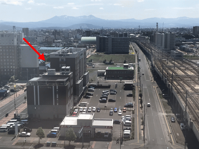 ワイズホテル旭川駅前から見た景色