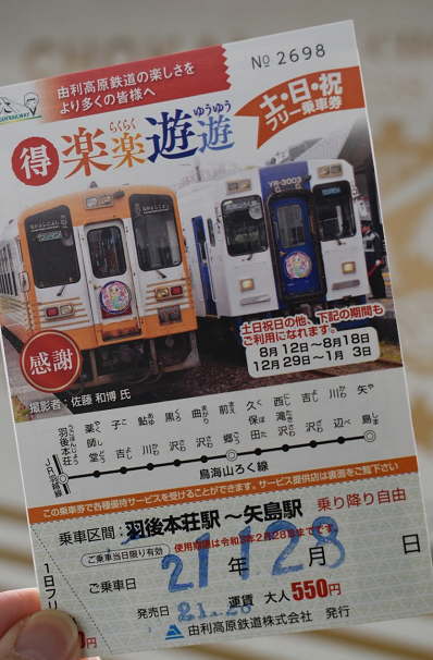 フリーきっぷの楽楽遊遊乗車券